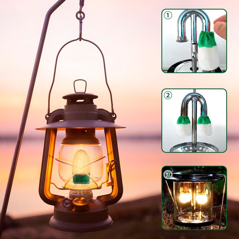 LSLYHTC 30Pcs Lantern Mantles, U Shape Mantles for Propane Lantern, Propane Lanterns Mantles for Outdoor Camping Lantern Natural, Gas Lantern Covers Mantles for Lantern - Image 4